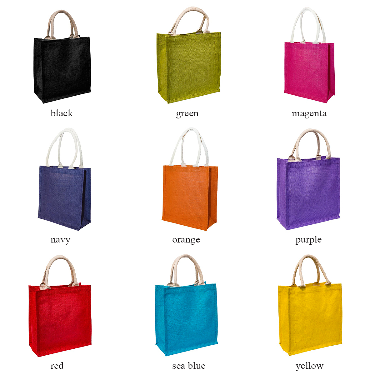 A4 Coloured Jute Bags colours